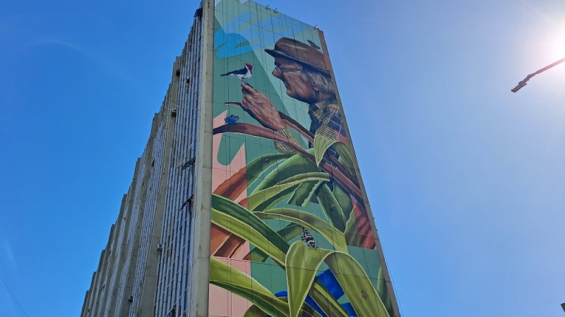 Mural de 50 metros, em homenagem à José Lutzenberger, é inaugurado em Porto Alegre