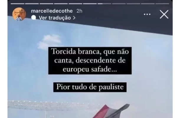Assessora do Ministério da Igualdade Racial critica torcida do São Paulo: “Torcida branca… descendente de europeu safade”