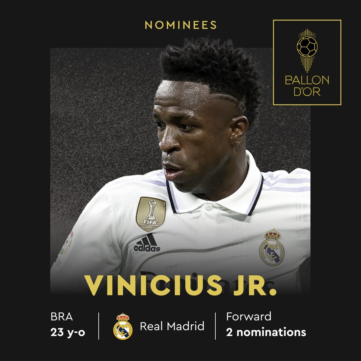 The Best 2023: Fifa lista indicados; Vinicius Junior fora