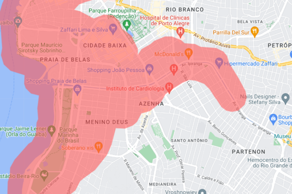 Defesa Civil compartilha mapa detalhado da área prevista de risco