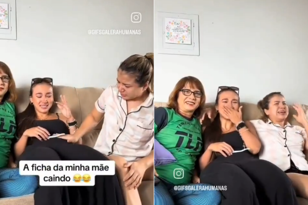 Mãe avoada fica boiando depois que filha anuncia gravidez e vídeo viraliza; assista