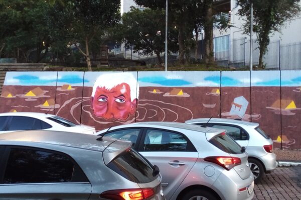 Arte urbana em Porto Alegre ilustra calamidade do estado; mural foi pintado na Oswaldo Aranha