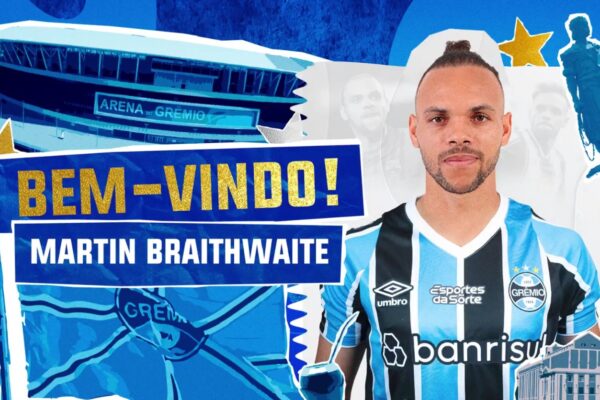 Grêmio anuncia a contratação de Martin Braithwaite