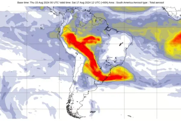 Quantidade de fumaça oriunda de queimadas na Amazônia aumentará no RS nos próximos dias