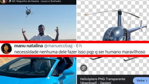 Davi Brito insere helicóptero em foto do insta e internet reage: “viciado em mentir”